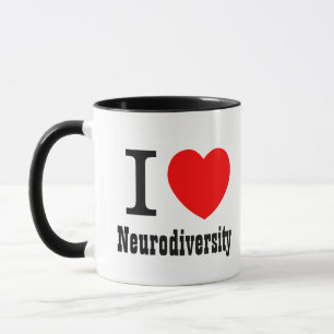 Mim caneca de Neurodiversity do AMOR do coração