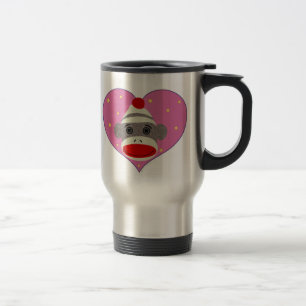 Mim caneca de viagem do macaco da peúga do coraç