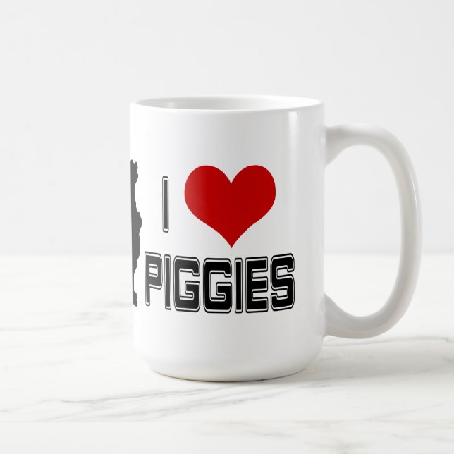 Mim caneca do café de Piggies do coração (Direita)