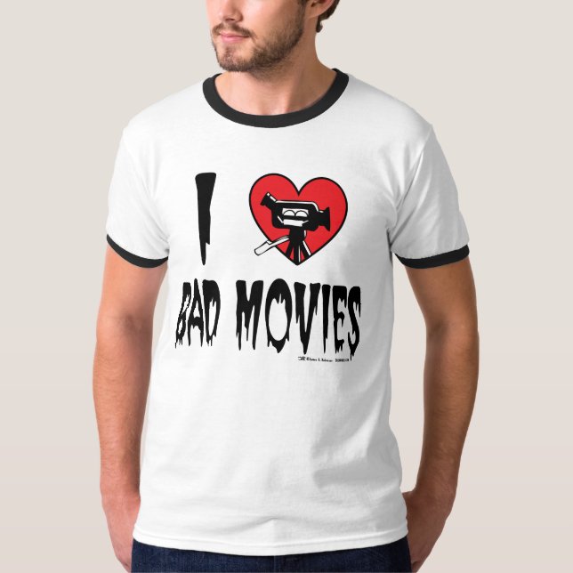 Mim (coração) camiseta má dos filmes (Frente)
