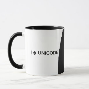 Mim (coração) caneca de UNICODE (Black&White)