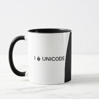 Mim (coração) caneca de UNICODE (Black&White)