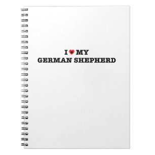 Mim coração meu caderno espiral do german shephe