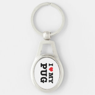 Mim coração meu chaveiro do metal do Pug