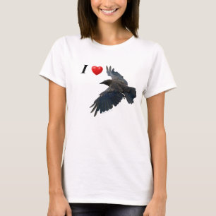 Mim corvos do coração que voam a camisa do corvo