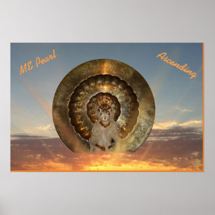 "MIM pérola, esquilo sagrado," poster de ascensã