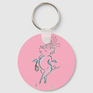 Mincing Lady Pig com um Chaveiro de Botão de Almo
