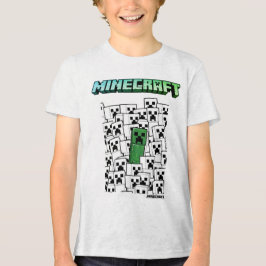 Minecraft Boys Mesh Impressão Tee - Branco