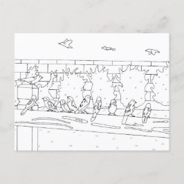 Minerações em um trilho, colorindo cartões postais