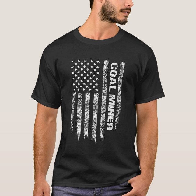 Minério de Carvão Camisa Bandeira Americana Latrão (Frente)