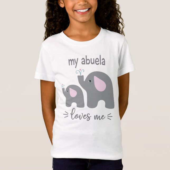 Minha Abuela me ama - Camisa elefante para criança (Frente)