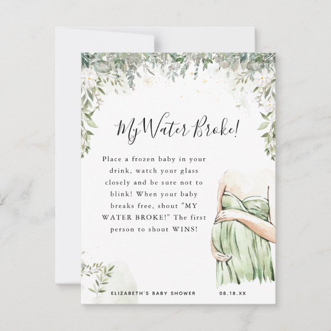 Minha Água Quebrou | Jogo Chá de fraldas (Frente)