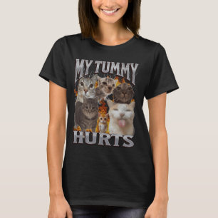 Minha Barriga Dói Camiseta Engraçada de Gato Pirat