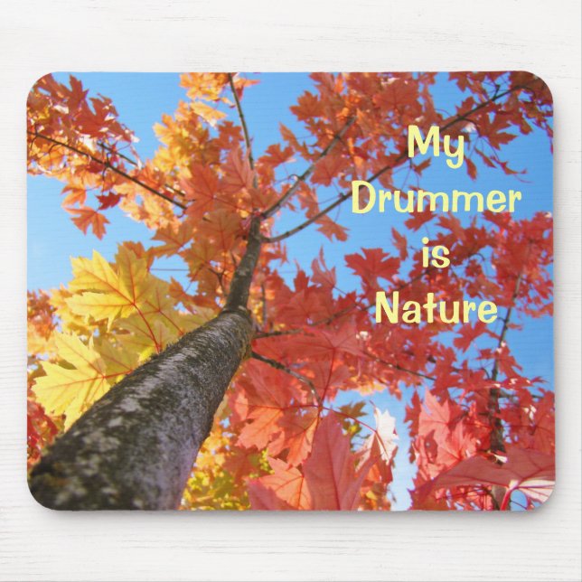 Minha bateria é a Natureza! mousepad Folhas de Árv (Frente)