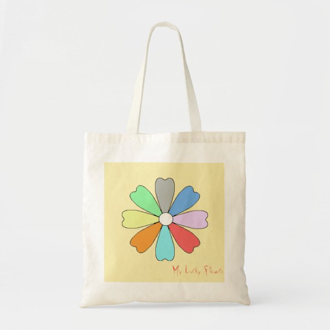 Minha bolsa tote da flor da sorte (Frente)