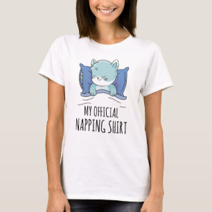 Minha camisa de dormir com gato dormindo