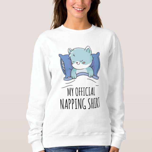 Minha camisa de dormir com gato dormindo (Frente)