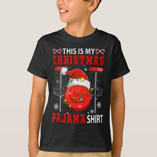 Minha Camisa de Pijama de Natal Disc Golf Equipame (Frente)
