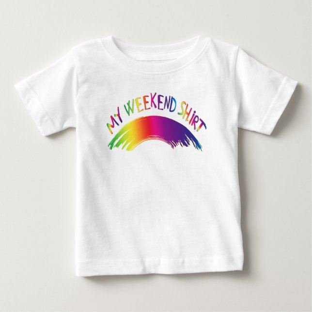 "Minha camisa do fim de semana" com arco-íris (Frente)