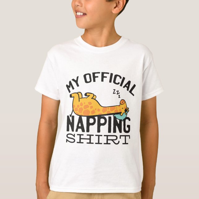 Minha camisa oficial de dormir - Girafa preguiçosa (Frente)