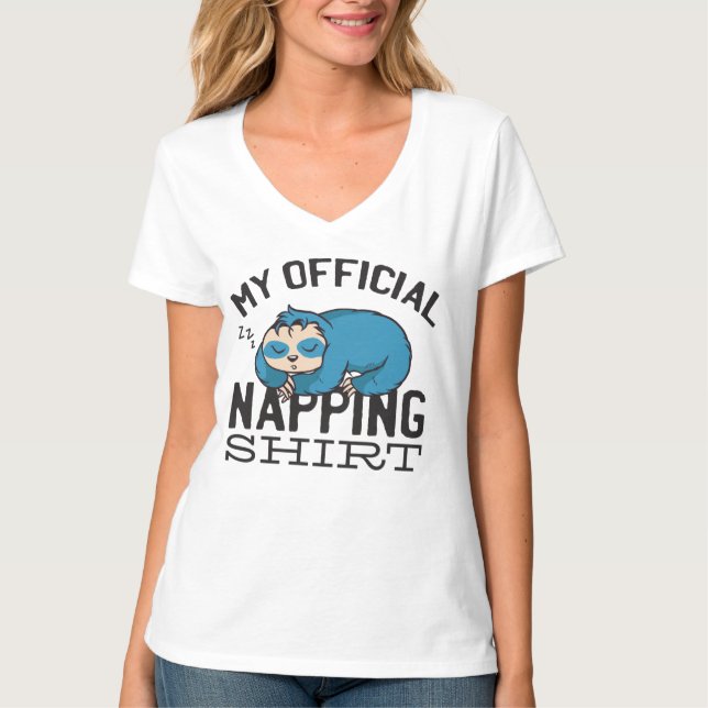 Minha camisa oficial de dormir - Preguiçoso Sloth (Frente)