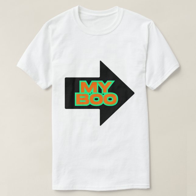 Minha Camiseta de Casais de Correspondência Boo (Frente do Design)
