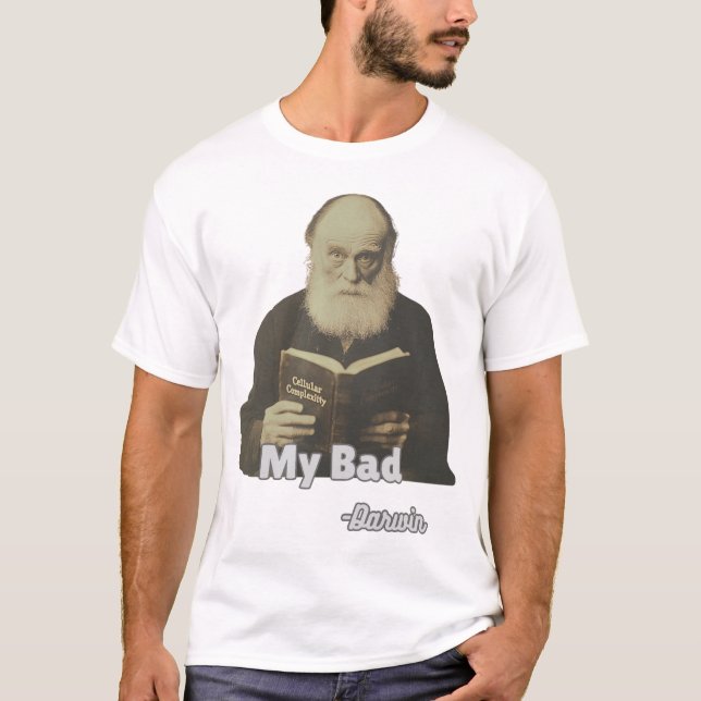 Minha camiseta Má Charles Darwin Engraçada (Frente)