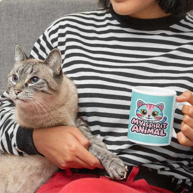 Minha Caneca De Gato De Gato (This cute, "My Spirit Animal" cat mug would make the perfect cat lover gift! )