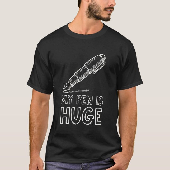 Minha Caneta é Enorme Camiseta Manga Longa Diverti (Frente)