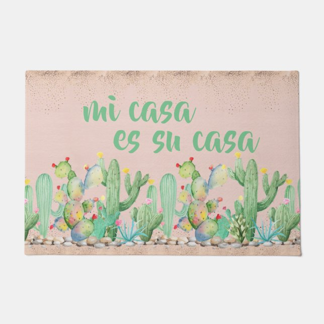 Minha Casa É Sua Casa | Tapete de Porta em Espanho (Frente)