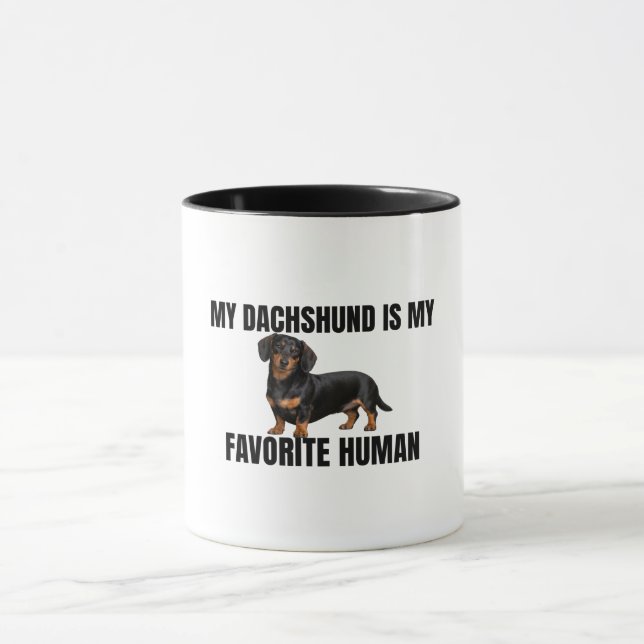 Minha Dachshund É Meu Humano Favorito Caneca (Centro)