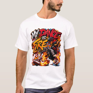 Minha dança é breakdance grafite fogo camisa de ru