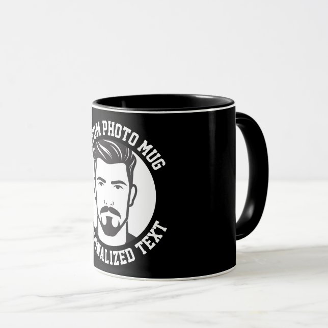 Minha Face em uma Caneca Personalizada Combo Preta (Frente Esquerda)