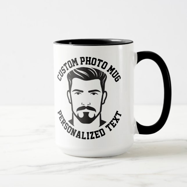 Minha Face em uma Grande Caneca Personalizada Comb (Direita)