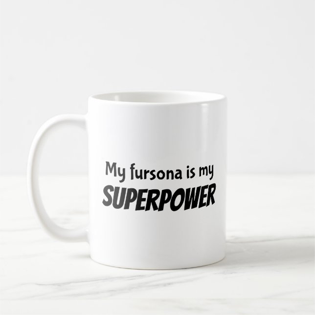 Minha fursona é minha caneca de café SUPERPOWER (Esquerda)