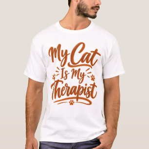 Minha Gata É Minha Terapeuta Camiseta Divertida de