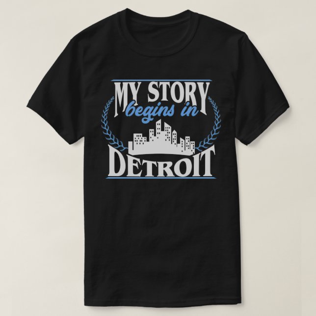 Minha história começa em Detroit Pullover (Frente do Design)