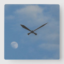 Minha Lua do Dia - Relógio Quadrado Decorativo