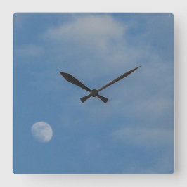 Minha Lua do Dia - Relógio Quadrado Decorativo