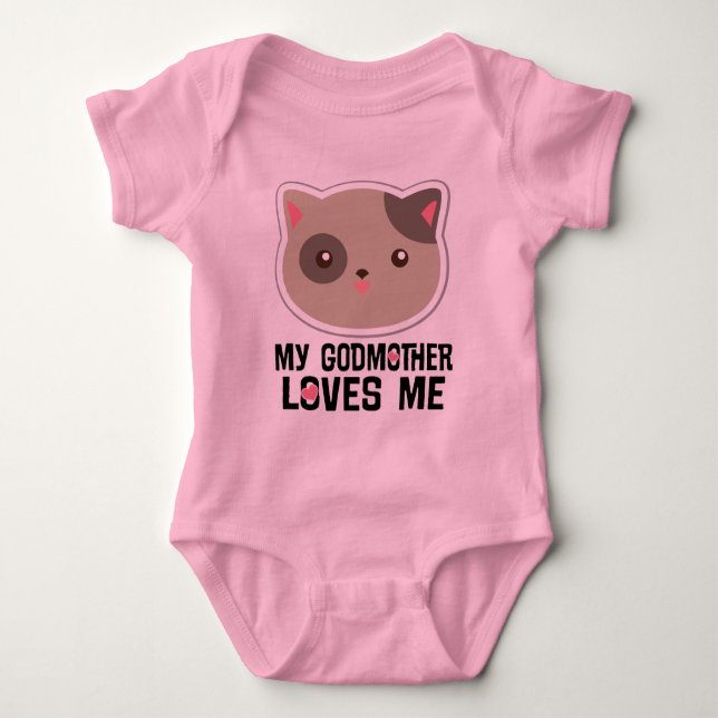 Minha Madrinha Me Ama Uma Camiseta Gatinha Gatinha (Frente)