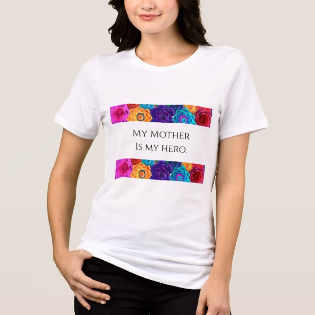 "Minha Mãe é Minha Heroína" Camiseta da Moda (Frente)