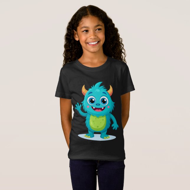 Minha Melhor Camiseta de Meninas Amiga Monstro - C (Frente Completa)