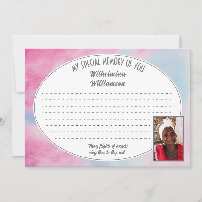 MINHA MEMÓRIA ESPECIAL DO SEU Cartão de Condolênci (Frente)