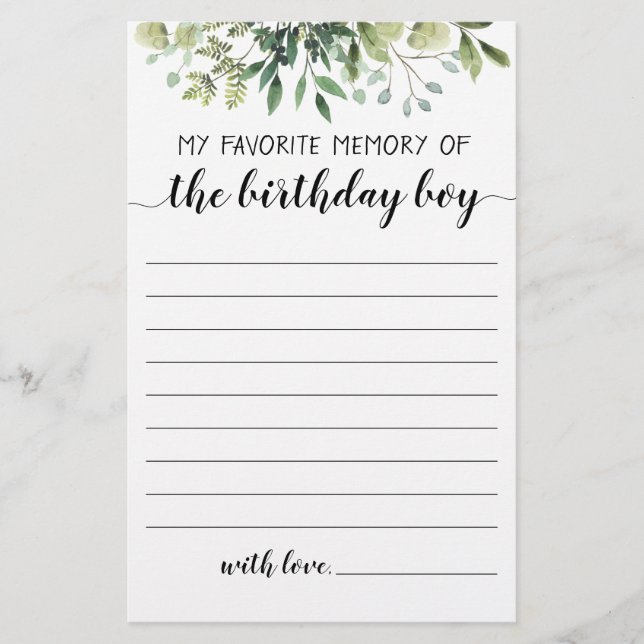 Minha Memória Favorita Do Aniversário (Frente)