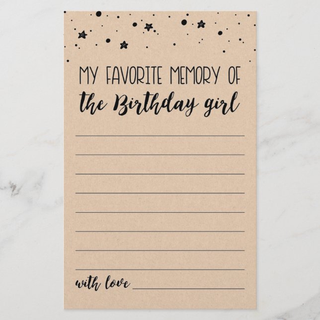 Minha memória favorita do jogo da garota de aniver (Frente)