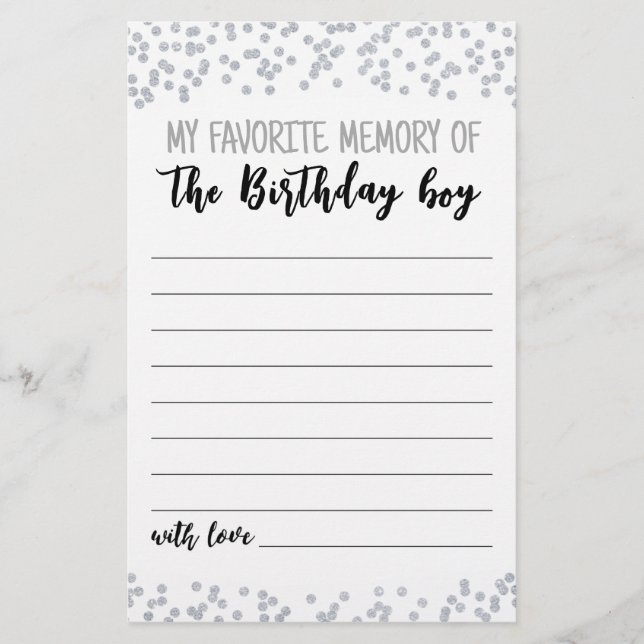 Minha memória favorita do jogo do Birthday boy Par (Frente)