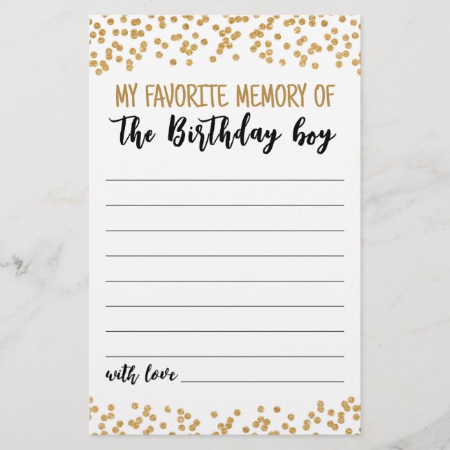 Minha memória favorita do jogo do Birthday boy Par (Frente)