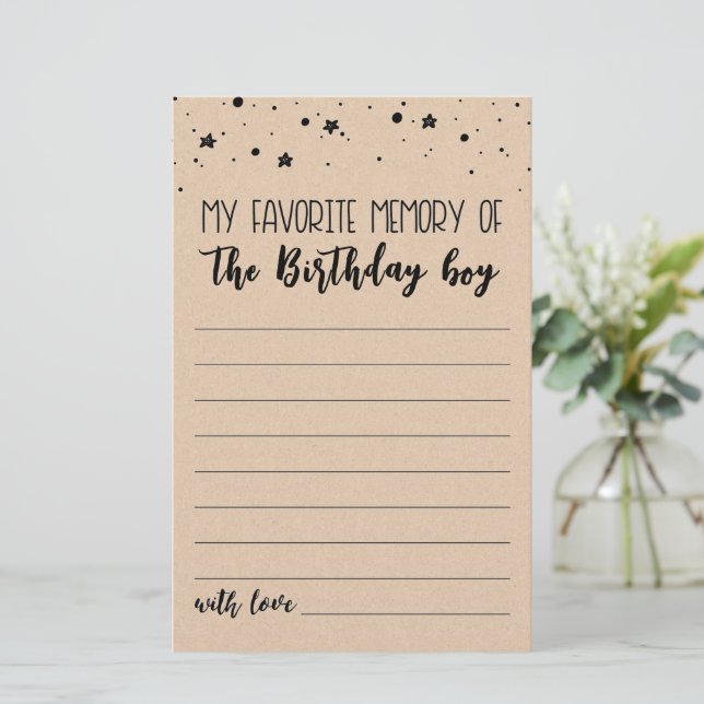 Minha memória favorita do jogo do Birthday boy Par (Em pé/Frente)