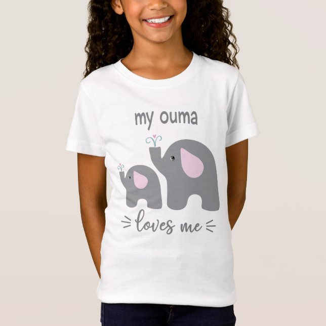 Minha Ouma me ama - Camisa elefante para crianças (Frente)