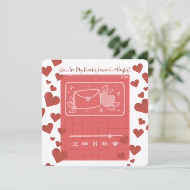 Minha Playlist Favorita - Cartão do Dia dos Namora (Em pé/Frente)